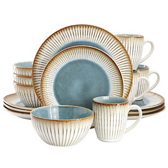 Elama Louann 16 pc Stoneware Dinnerware Set