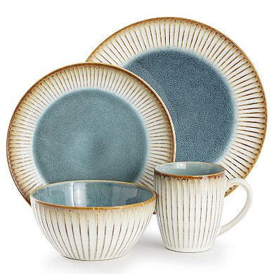 Elama Louann 16 Piece Stoneware Dinnerware Set