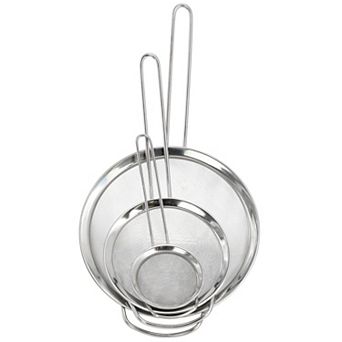 Baldwyn 3 pc Stainless Steel Mesh Strainer Set in Silver