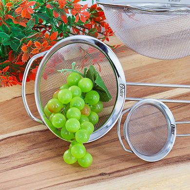 Baldwyn 3 Piece Stainless Steel Mesh Strainer Set in Silver