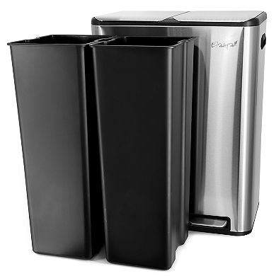 Elama 2 Section 30 Liter/ 8 Gallon Section Trash and Recycling Step Bin
