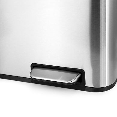 Elama 2 Section 30 Liter/ 8 Gallon Section Trash and Recycling Step Bin