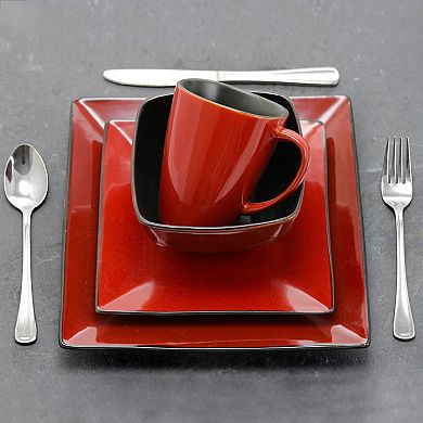 Elama Harland Loft 16 Piece Modern Premium Stoneware set with Complete Setting for 4