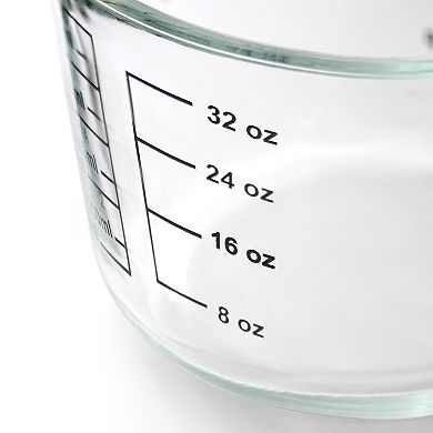 Coolidge 4 Cup Clear Glass Measuring Cup with Snap on Lid