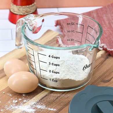 Coolidge 4 Cup Clear Glass Measuring Cup with Snap on Lid