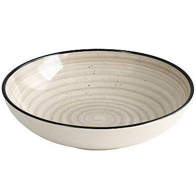 Elama Gia 24 Piece Round Stoneware Dinnerware Set in Cream