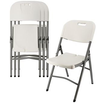 Elama 4 pc Stackable Folding Chair Set for Indoor and Outdoor