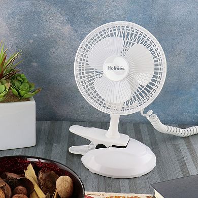 Holmes 6 Inch Clip/Table Personal Fan in White