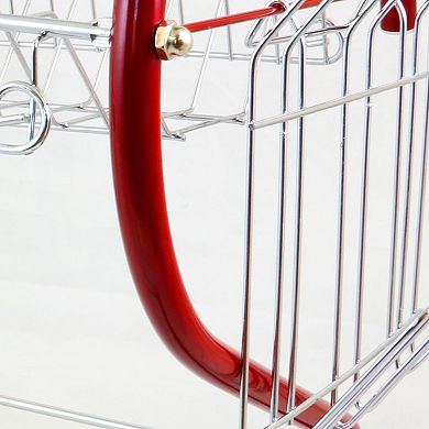 Better Chef 2-Tier 16 in. Chrome Plated Dish Rack in Red