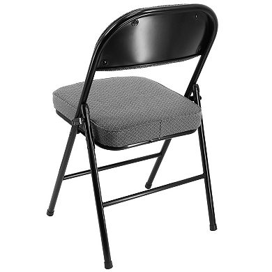 Elama 4 Piece Metal Folding Chair with 2.2 Inch Padded Seats in Gray