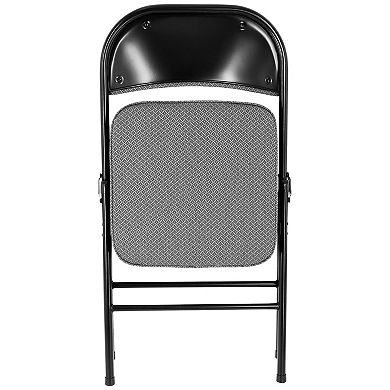 Elama 4 Piece Metal Folding Chair with 2.2 Inch Padded Seats in Gray