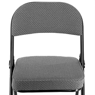 Elama 4 Piece Metal Folding Chair with 2.2 Inch Padded Seats in Gray