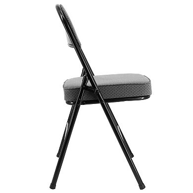 Elama 4 Piece Metal Folding Chair with 2.2 Inch Padded Seats in Gray