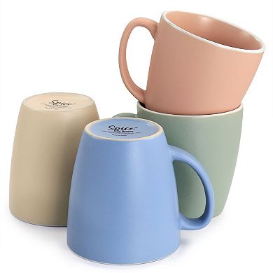 Spice by Tia Mowry 4 Piece 17.5oz Stoneware Mug Set in Matte Assorted Colors
