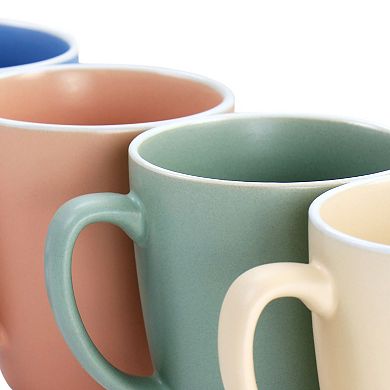 Spice by Tia Mowry 4 Piece 17.5oz Stoneware Mug Set in Matte Assorted Colors