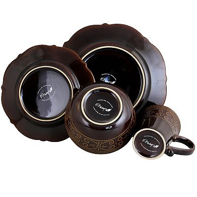Elama's Salia 16 Piece Stoneware Dinnerware Set