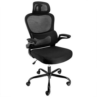Elama High Back Adjustable Mesh and Fabric Office Chair in Black