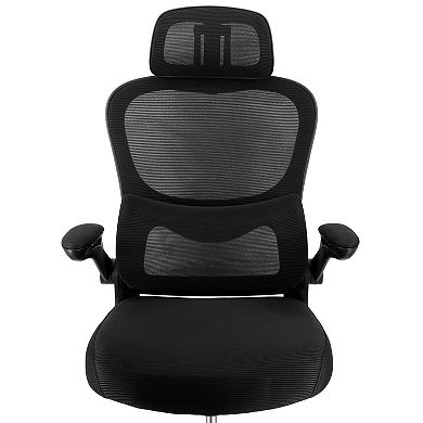 Elama High Back Adjustable Mesh and Fabric Office Chair in Black