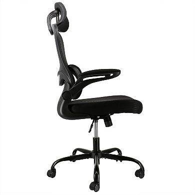 Elama High Back Adjustable Mesh and Fabric Office Chair in Black