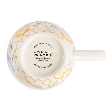 Laurie Gates Tierra Tile 4 Piece 17.4 Ounce Hand Painted Stoneware Mug Set