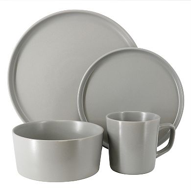 Elama Luxmatte Light Grey 16 Piece Dinnerware Set