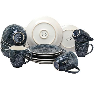 Elama Petra 16 Piece Stoneware Dinnerware Set