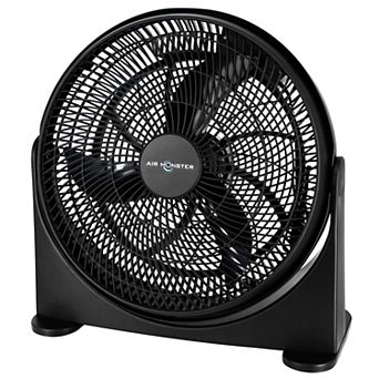 Air Monster 16 Inch Air Circulator 3 Speed Adjustable Angle Floor Fan in Black