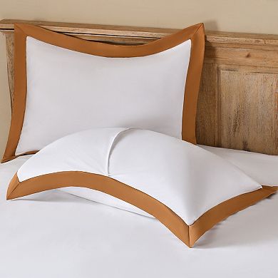 Hotel Luxury 400TC Cotton Sateen Linden Border Duvet Cover Set
