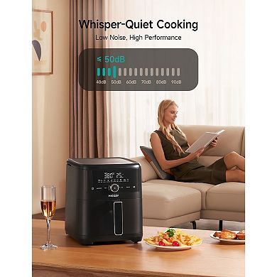HiCOZY 10-in-1 Air Fryer 6-qt Family Size, 400F for Crispy Meals