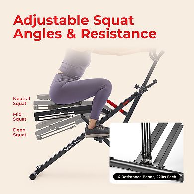 Sunny Health & Fitness SMART Row-N-Ride® Plus Assisted Squat Machine