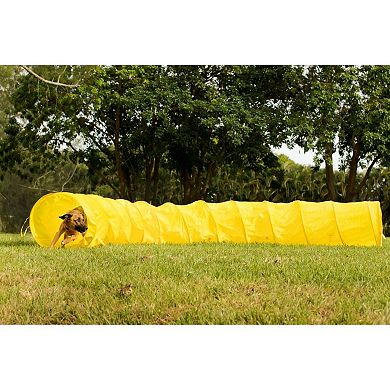Midlee Dog Agility Tunnel with Stakes & Carry Bag, 17' Long