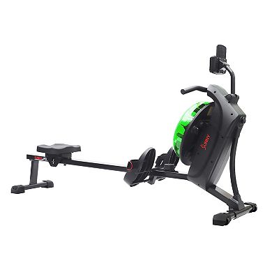 Sunny Health & Fitness Hydro + Dual Resistance Smart Magnetic Water Rower