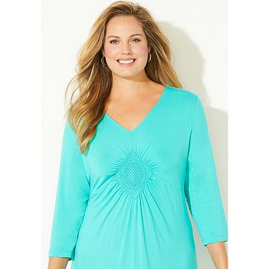 Catherines Women's Plus Size Anywear Medallion Maxi Dress