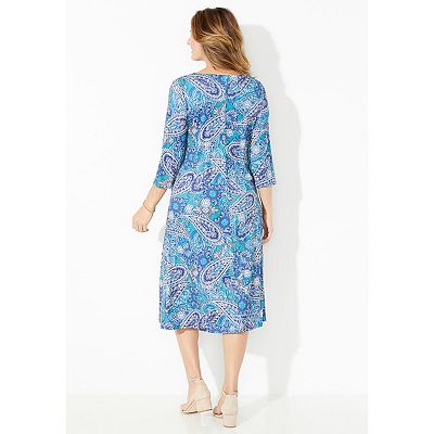 Catherines Strawbridge Fit & Flare Dress - 5X, Navy