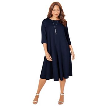 Catherines Women's Plus Size Petite Strawbridge Fit & Flare Dress