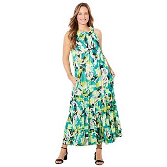 Catherines Women's Plus Size Halter Maxi Dress