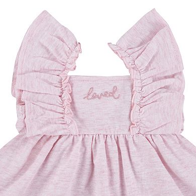 Newborn Baby Girls Huggies Babywear Organic Ruffle Dress & Diaper Cover 2-Piece Set