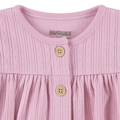 Newborn Baby Girls Huggies Babywear Organic Top Butterfly Pants & Hat 3-Piece Set