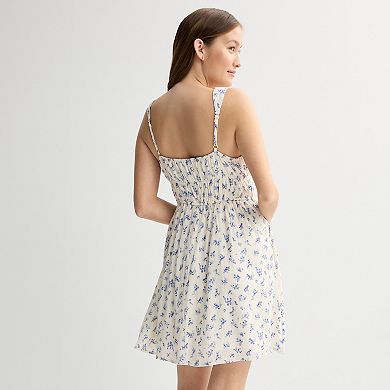 Juniors' Pink Republic Short Front Tie Dress