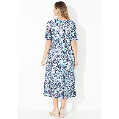 fit and flare off shoulder wedding dress Green Fit N Flare Print Dress