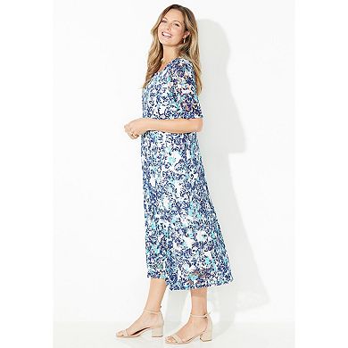 Catherines Women's Plus Size Stretch Lace Fit & Flare Dress