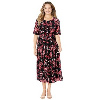 Catherines Women's Plus Size Stretch Lace Fit & Flare Dress