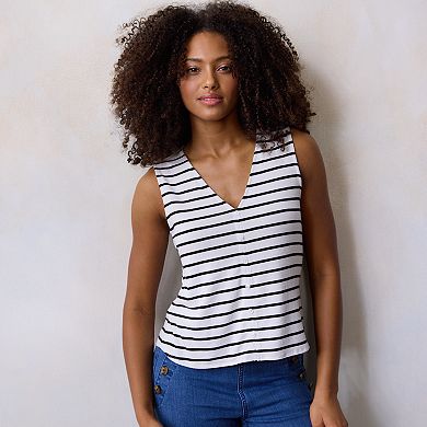 Women's LC Lauren Conrad V-Neck Button Up Knit Top