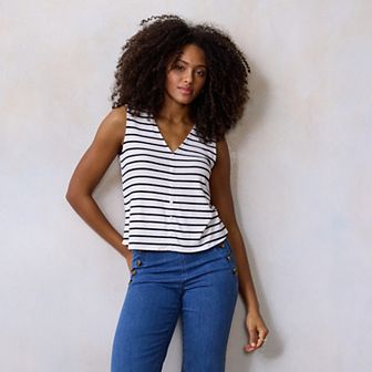 Women's LC Lauren Conrad V-Neck Button Up Knit Top