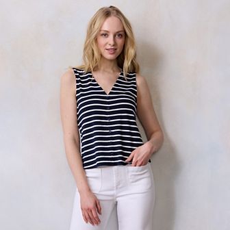 Women's LC Lauren Conrad V-Neck Button Up Knit Top