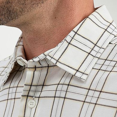 Haggar® Long Sleeve Slim Fit Performance Button Down Plaid Shirt