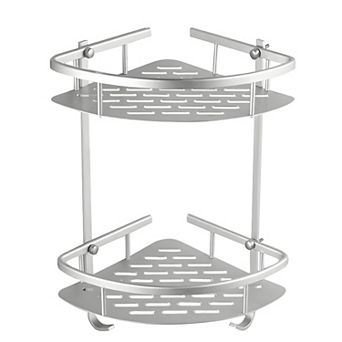 2 tier Corner Shower Caddy Wall Mounted Aluminum Organizer