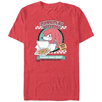 Big & Tall Sonic The Hedgehog Knuckles Pizzeria Graphic Tee