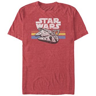 Big & Tall Star Wars Millennium Falcon Stripes Graphic Tee