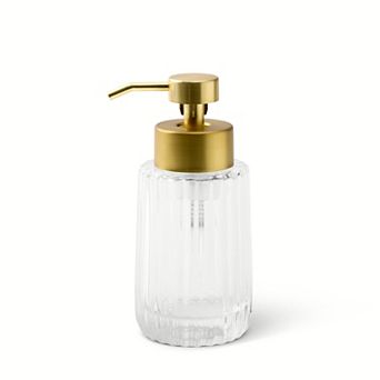 MAISON DE BASE Glass Foaming Soap Dispenser with Gold Pump